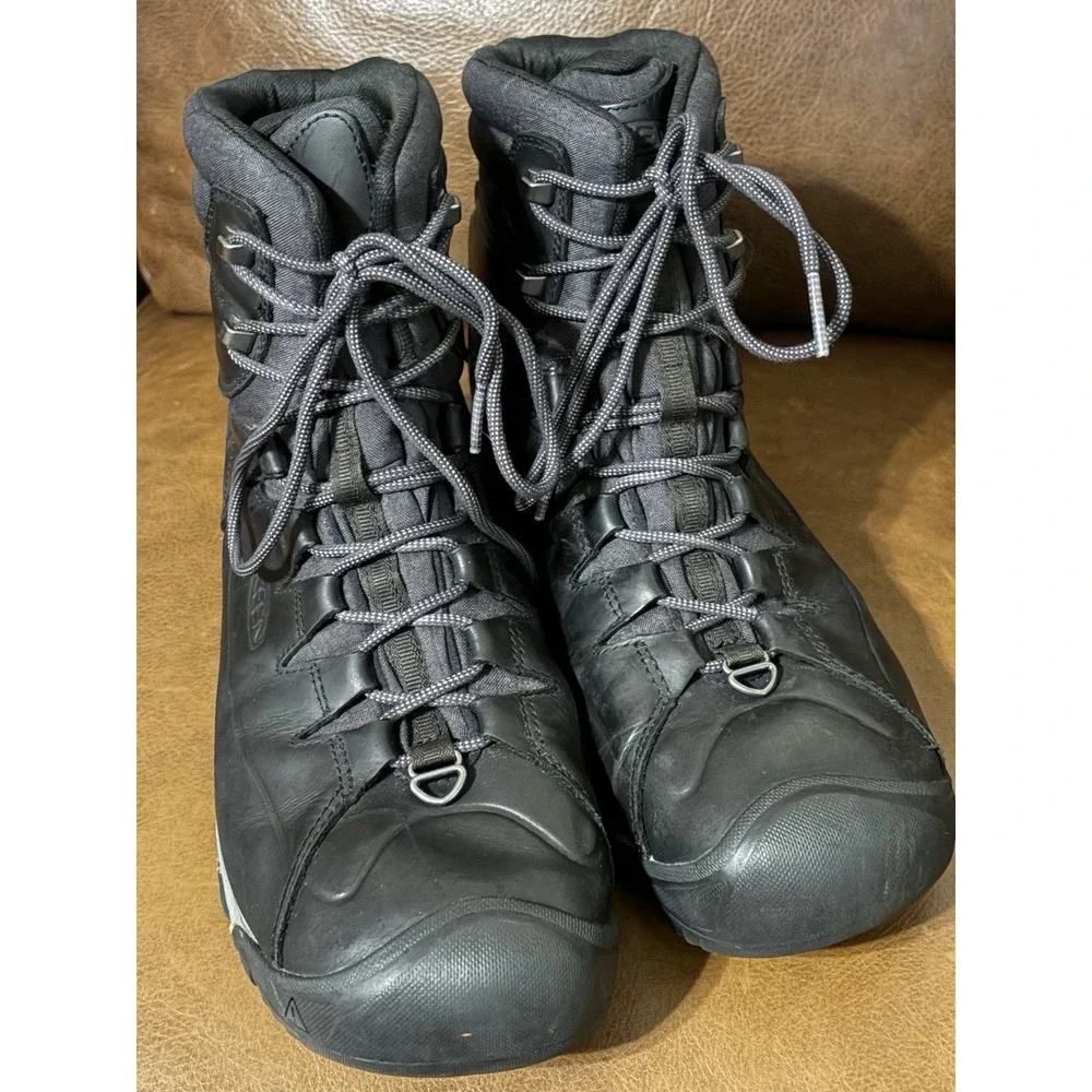 KEEN Mens Targhee Lace High Polar Waterproof Insulated Snow Boots 12 Leather